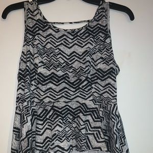 Grey & Black High Low Shirt